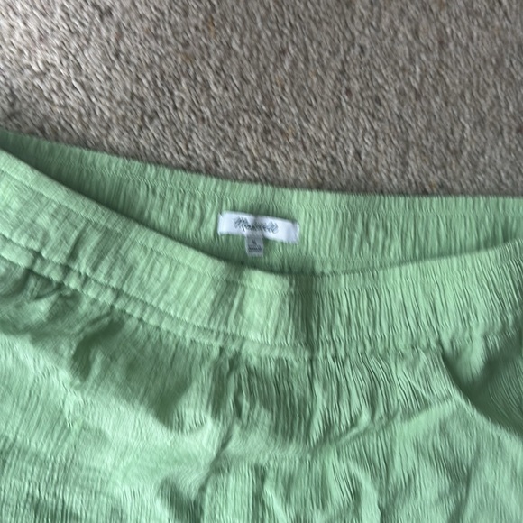 Madewell Crinkled Crepe Straight-Leg Crop Pants Green Size Medium - Picture 7 of 11